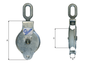 BLK 002 BMM KT 1t - 3t Nylon Sheave Single Blocks